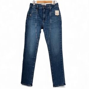 NWT Free People 25 We The Free BEACON Mid Rise Slim Crop Utility Seam Jeans